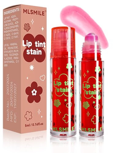 Lip Stain - Roll on Lip Gloss - Waterproof Lip Tint Stain High Pigmented Lip Stain Long Lasting - Quick Dry Non-Stick Cup Lip Hydrated Lip Tint Stain - Smooth Easy To Apply