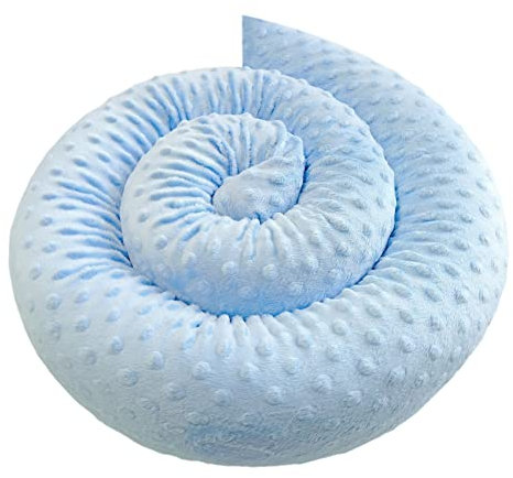 Bebeloo Bettschlange Bettkissen Seitenschläferkissen Nackenrolle Schlafkissen Kuschelschlange Stillkissen Zierkissen Zugluftstopper Body Pillow Minky Oeko-TEX (Hellblau, 250 cm)