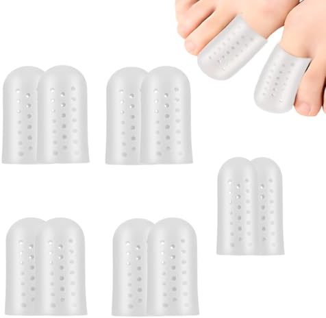 10 Stück Zehenschutz Großer Zeh,Gel Zehenkappen, Zehenschutzkappe, Polster Zehenpflaster, Zehenschoner, Zehenkappe Atmungsaktiv Großer Zeh, Anti Blasen Schutz Zehenschoner Silikon