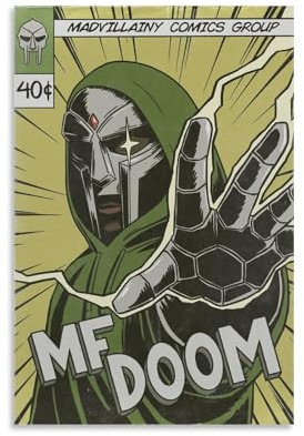 aizhimi Mf Poster Doom Comic Book Cover Musikposter für Zimmer, ästhetische Leinwand, Wandkunst, Schlafzimmerdekoration, 20 x 30 cm