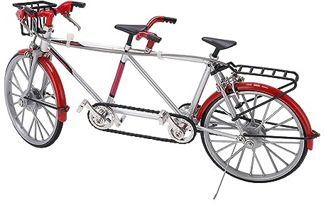 ANKROYU Tandem-Mini-Fahrradmodell, abnehmbares Fahrradmodell, Metall-Fahrrad-Ornament-Modus, Miniatur-Fahrradmodell, Tandem-Fahrrad für Home-Office-Desktop-Dekorationen