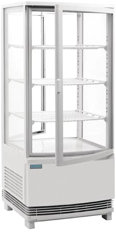 Polar C-Series Curved Door Display Fridge CX576 86Ltr, White | Saves on running costs with an energy-efficient design. Suitable for light-duty commercial food and drink storage.