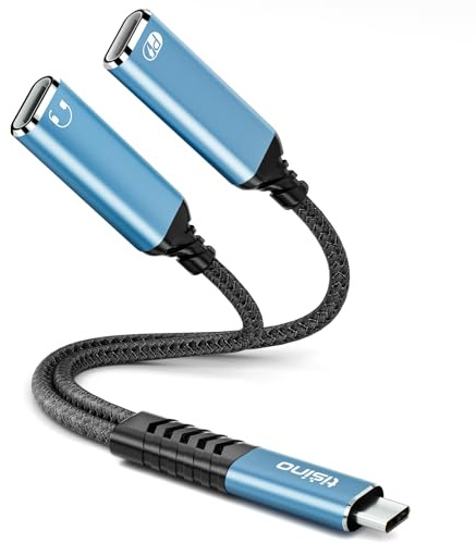 Tisino USB C Splitter Headphone and Charger Adapter with 60W Fast Charging