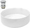 LuxeBath Waschbecken Keramik rund Ø 355 x 120 mm Weiß mit Ablaufgarnitur Silber, Aufsatzwaschbecken für Badezimmer/Gäste-WC, Modernes Aufsatzbecken, Waschtisch Waschschale Waschplatz Handwaschbecken