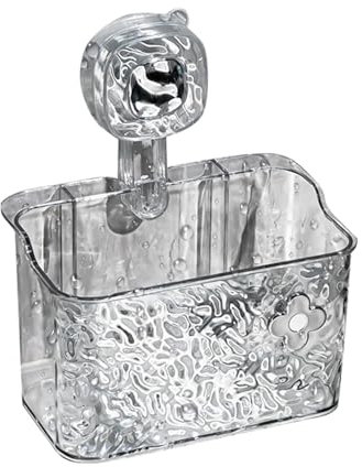 Trochate Étagère de Douche à Ventouses | Boîte De Rangement Ventouses Pour Salle De Bain - Panier De Bain Murale Avec Trous De Filtre À Eau Support D Angle Ondulé Pour Carrelage Cuisine Chambre Douche