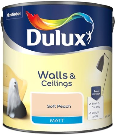 Soft Peach Walls & Ceilings Matt Emulsion Paint 2.5L – Smooth Creamy Finish, Quick Dry, Low VOC, Easy Application for Interior Walls & Ceilings