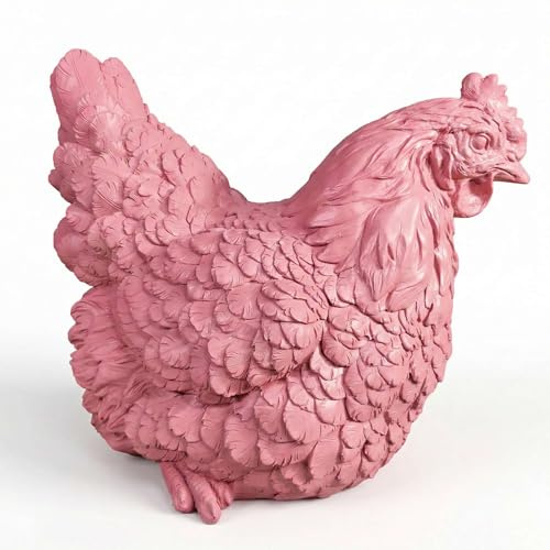 colourliving Deko Hühner DekoDiven einzigartige Huhn Deko für Haus & Garten (Tequila Sunrise, sitzend)