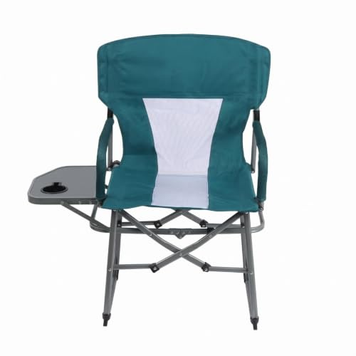 KiBcsLic Chaise Pliante avec Table D'appoint Porte-Gobelet Chaise Directeur Pliante Accoudoirs Intégrés Fauteuil Pliant avec Tablette, Vert