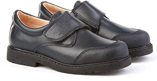 Schulschuhe mit verstärkter Zehenkappe aus Leder, Modell 452, Kinderschuhe (Größe 22 - Schwarz) AngelitoS, blau, 25 EU