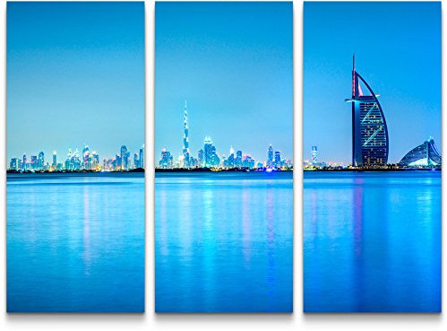 Paul Sinus Art Leinwandbilder | Bilder Leinwand 130x90cm Skyline Dubai