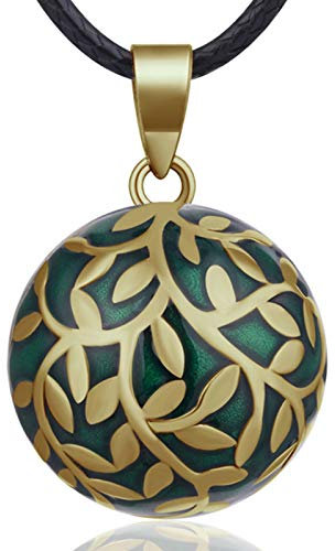 EUDORA Harmony Ball Vintage Anhänger Schmuck, Baum des Lebens Anhänger Halskette, Bola Klangkugel Kette Schmuck für Damen Mutter Pierre Kette Länge 114,3 cm Weichen Geflochtenen Seil
