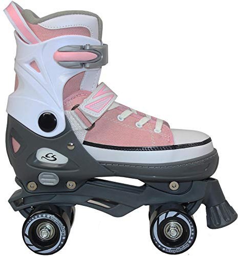 Cox Swain Kinder Rollschuhe -Joel- Größenverstellbar: XS(29-32), S(33-36), M(37-40), L(40-43)- ABEC5, Pink, XS(29-32)