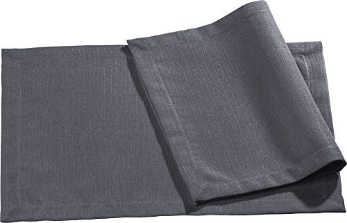 Erwin Müller Tischset, Platzset, Untersetzer Uni, Krefeld anthrazit Größe 35x50 cm - fleckabweisend, schmutzunempfindlich und leicht zu reinigen, Leinen-Optik (weitere Farben)