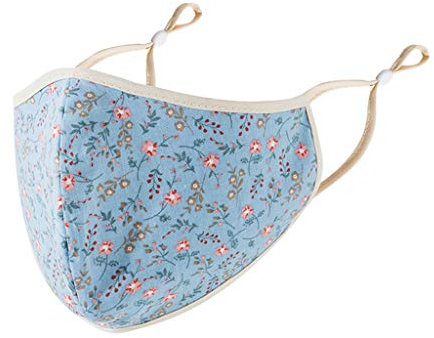 Lulupi Mundschutz Multifunktionstuch 3D Atmungsaktiver Baumwolle Mund-Nasenschutz Waschbare Staubdicht Stoffmaske Gesichtsmaske Blumenmuster Schön Halstuch Bandana Schals