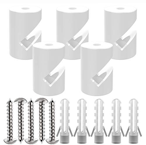 ZOHAR 5 Stück Wand- und Deckenpins Weiß für Textilkabel Deckenbefestigung Affenschaukel Aufputz-Kabelhalter für Lampe DIY mit Schrauben und Dübeln