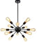 Riaxuebiy Sputnik Kronleuchter 12 Lichter Vintage Deckenleuchte Verstellbar Industriell Starburst Schwarz Edison Licht (Schwarz)