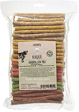 Primox Kaurollen-Mix 900g | Leckerer Kauspaß für Hunde | befriedigt Kautrieb & pflegt die Zähne | Gesunde Beschäftigung