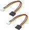OwlTree Lot de 2 câbles adaptateur d'alimentation 4 broches vers SATA femelle pour disque dur compatible avec enregistreur vidéo Hikvision 20 cm