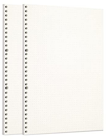 Zelten Lose-Blatt-Lochpapier-Nachfüllpackungen Papier für 6-Loch-Binder Persönlicher Organizer Tagebuch Notizbuch Nachfüllbarer Planer , Dotted, A4/30 Hole