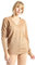 ETERKNITY - Jersey Basico Entallado con Cuello Pico en Calidad Merino Extrafine, Camel, L