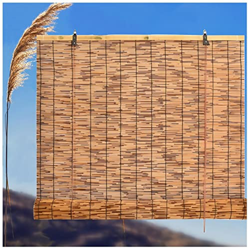 Carbonization Schilf Vorhang,Schilfrohrmatte als Sichtschutzmatte Natur aus Schilf,Lichtfilter Vorhang,Sonnenschutz/Atmungsaktiver,Schilfmatte für Balkon oder Blickschutz (W150xH185cm/59x72.8in)