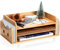 ZOOFOX Bamboo Desk File Organizer, Document Letter Mail Sorter Tray with 3 Trays and 2 Vertical Section, Desktop File Holder for Home and Office