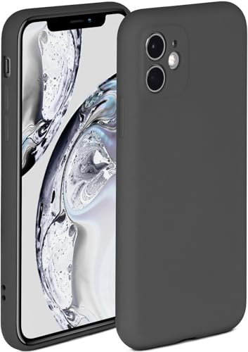 ONEFLOW Soft Case für iPhone 11 Hülle aus Silikon mit Kameraschutz, Silikonhülle mit erhöhtem Schutz fürs Display, Backcover Schutzhülle, weiche Handyhülle, Anthrazit