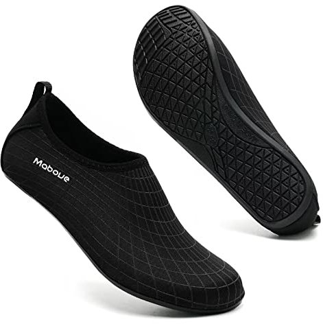 Mabove Badeschuhe Wasserschuhe Schwimmschuhe Damen Herren Strandschuhe Aquaschuhe Barfussschuhe Neopren Surfschuhe(Schwarz 015,42/43 EU)