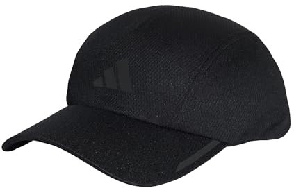 adidas Unisex Running AEROREADY Four-Panel Mesh Cap, Black/Black Reflective, L