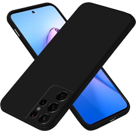 EASSGU Custodia per Samsung Galaxy S21 Ultra (6.8 Inches), Cover Morbida in Silicone TPU - Nero