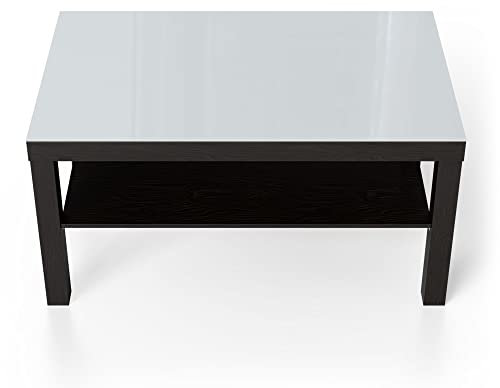 DEQORI Glastisch | schwarz groß 90x50 cm | Unifarben - Hellgrau | ausgefallener Beistelltisch aus Glas | Hochglanz Couchtisch fürs Wohnzimmer | moderner Couch Tisch mit Design