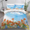 SK-YBB Blumen Natur Bettwäsche 135x200 Kinder-Bettwäsche für Mädchen und Jungen Reißverschluss Bettwäsche-Set Landschaft Mikrofaser Bettbezug 2 Kissenbezug 80x80cm