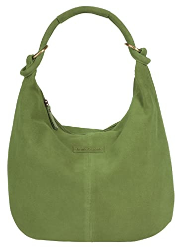 bruno banani Shopper Echt Leder Damen 021856 Rauleder Shopper, Handtasche mit Reißverschlussfächern, Einkaufstasche aus Rindleder, leichte Umhängetasche