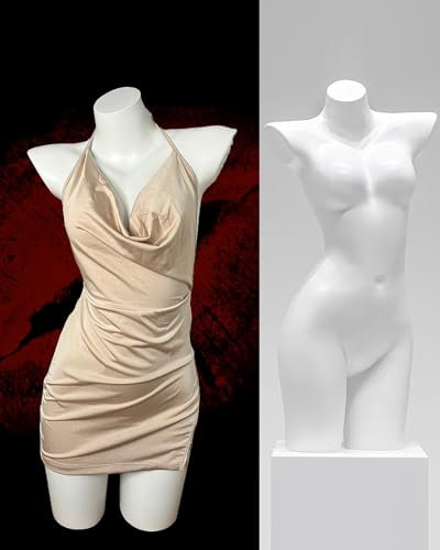 Schaufensterpuppe Weiße Schaufensterpuppe, Puppenpuppe, Weiblich, Realistische Schaufensterpuppe mit Geringem Gewicht, Kurviger Mannequin-Torso-Körper in Halber Größe für Kleidung ( Color : Without St