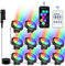 NATPOW Teichbeleuchtung LED Unterwasser, Unterwasserbeleuchtung RGB Teichlicht mit Fernbedienung Bluetooth APP, IP68 wasserdicht, Farbwechsel Gartenbeleuchtung für Garten, Patio, Baum(10 in 1)
