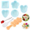 MLRYH Onigiri Formen-Set, 8-teilige Sushi-Onigiri-Form DIY Sushi-Maker Kit Reisball-Form inkl. Reisschaufel und Küchenpinsel (Blau)