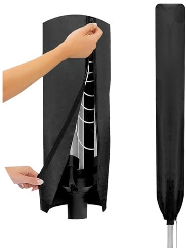 Flatro Funda para tendedero giratorio, impermeable, ajuste universal, con cremallera, se puede utilizar como cubierta de sombrilla, resistente a la intemperie y gran protección para secadora de jardín