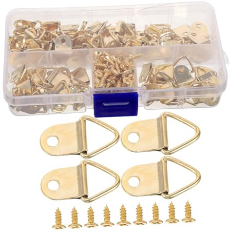 jojofuny 100sätze Metall-bilderrahmenaufhänger Mit Schrauben Haken Für Foto Und Galerierahmen Wandaufhänger Zum Aufhängen Von Bilderrahmen Und Gemälden
