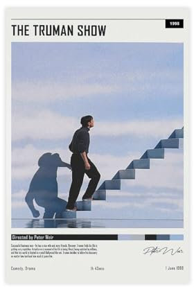 AMATWI Minimalistisches Poster The Truman Show auf Leinwand, Schlafzimmer-Dekor, Sportlandschaft, Büro, Raumdekoration, Geschenk, ungerahmt, 30 x 45 cm