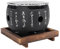 Tyenaza Barbacoa Japonesa Mesa, Parrilla Japonesa de Carbón Vegetal para Mesa, Portátil Mini Parrilla Redonda con Base de Madera, para Barbacoa en Casa, Picnic al Aire Libre, Camping(15x13 CM)