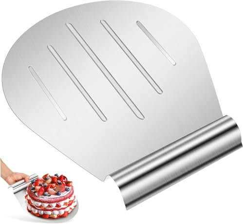 26cm Serveur de Gâteau Pelle à Gâteaux et Pizza Pelle à Gâteau/Pizza Kit Pelle Pizza en INOX Pelle Pizza INOX Pelle à Gâteau Outils de Cuisson Ronds en Acier Inoxydable,Convient Transfert de Gâteau