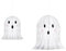 Wabenball Pompom Geister 20-30cm Papier - 2er Set hängende Gespenster Wabenfiguren - Partydeko für Halloween Gruselparty Kindergeburtstag - Waben Pompons Deko zum Aufhängen Basteln Dekorieren - Weiß