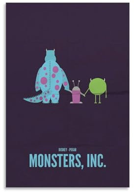 LKHJBYBI Monsters Inc Animationsposter (1) MovieFashion Poster, dekoratives Gemälde, Leinwand, Wandkunst, Wohnzimmer, Poster, Schlafzimmer, Gemälde, Wohnzimmer, Illustrationsposter, 20 x 30 cm