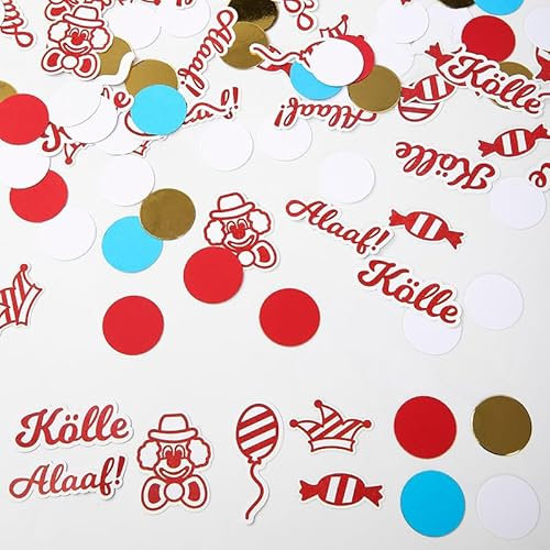 Konfetti Bunt,Confetti Tischdeko Geburtstag für Karneval, Karneval Streudeko Tischdeko Zirkus Holzscheibe zum Basteln Deko Klein zum Bemalen Clown Konfetti,Faschingsdeko,Karnevalsdeko (200pcs)