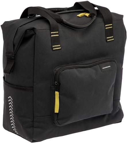 New Looxs Tulum Camella Bicycle Shopping Bag, 24.5 L, Recycled Polyester, Suitable for E-Bikes, Bicycle Bag for Pannier Rack, Easy to Fix Rear Bicycle Bag, Mounting Hooks, Black