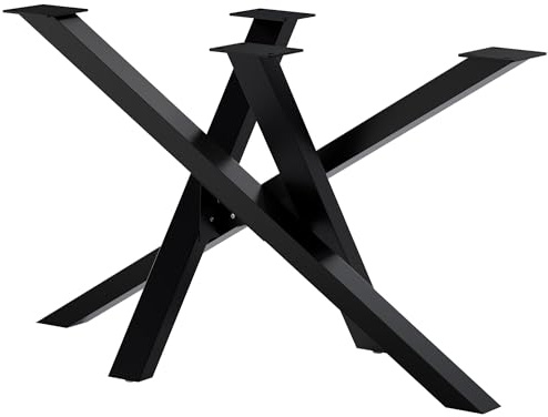 CLP Tischbeine Metall schwarz Finney, Tischkufen für DIY-Esstische, Tischgestell aus pulverbeschichtetem Stahl, Höhe 72 cm Farbe schwarz Größe 120x60x72 cm