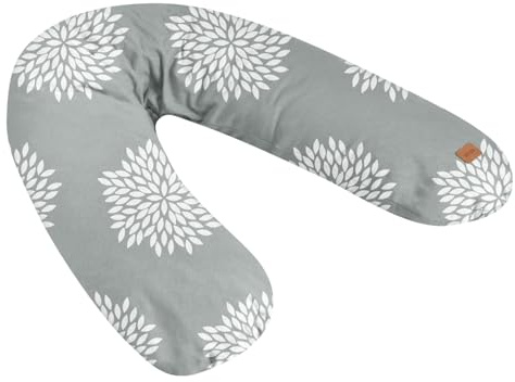 BÉABA, Big Flopsy, Coussin d'allaitement/Grossesse, Oreiller Maternité, Multifonctions, Convient pour Dormir/Allaiter, Soutien, Détente et Confort Optimal, Fleur de Coton, Oekotex, Flower