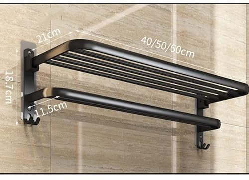 Porte-serviettes de bain Pliable Avec Ventouse Pour toilettes, sans clous