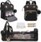Bora Baby Wickeltasche organizer Scwarz kinderwagen mit wickelunterlage groß rucksack bettfunktion ausziehbare Umstandstasche Baby Wickelrucksäcke Großer Kapazität Tragbare Reisewindeltasche
