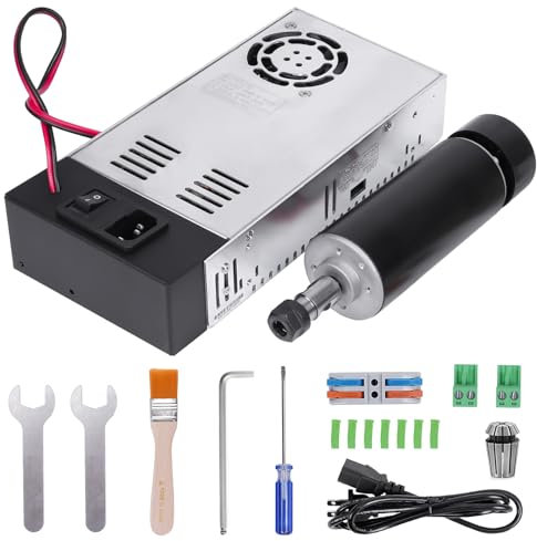 CNC Spindle Motor Kit 500W ER11 High-Speed Brushed Motor 12000 RPM, CNC air Cooled Spindle Motor for DIY Engraving, CNC Router Machine, CNC Drilling